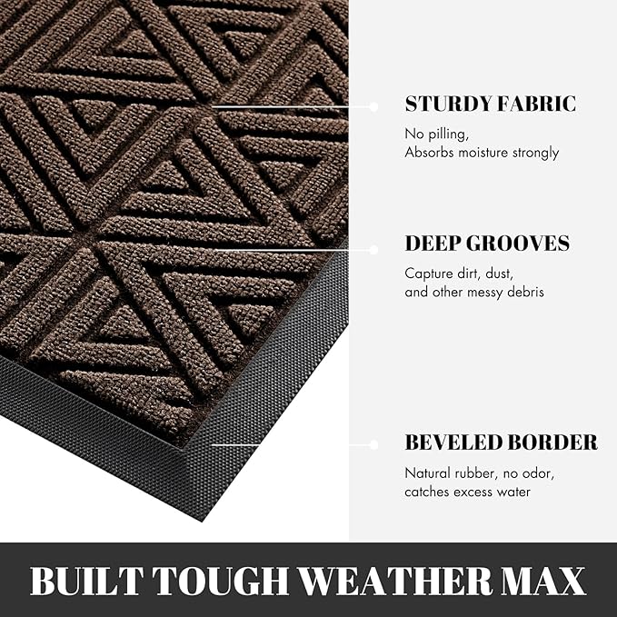 Yimobra Extra Large Door Mat 60x32, All-Weather Waterproof Non-Slip Welcome - Image 4
