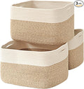 Large Storage Baskets for Organizing Shelves, Woven Cotton Rope Bins for Baby by ICERZCZ