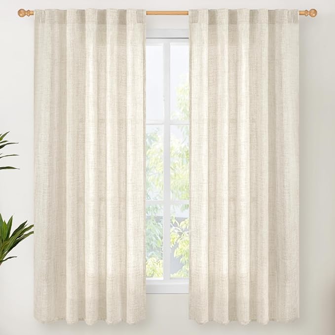 YoungsTex Linen Curtains 63 Inch Length by YoungsTex