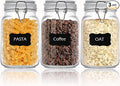 Clear Food Storage Jars 50oz Square, Airtight Glass Canister by Unknown