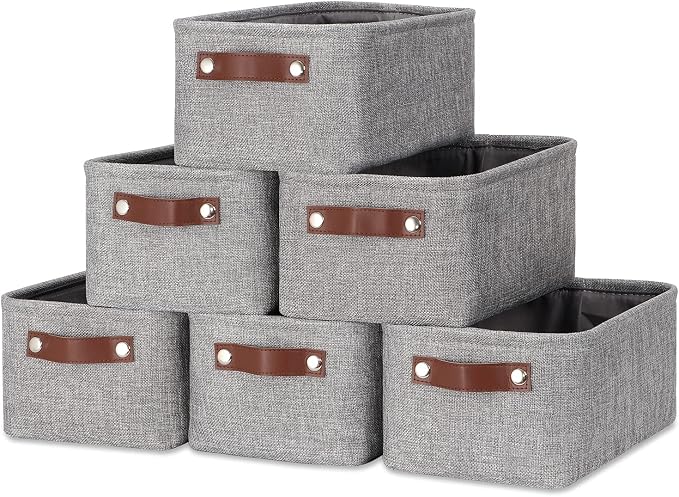 DULLEMELO Small Storage Baskets 11.8"x7.9"x5.1", Fabric Storage Bins by DULLEMELO