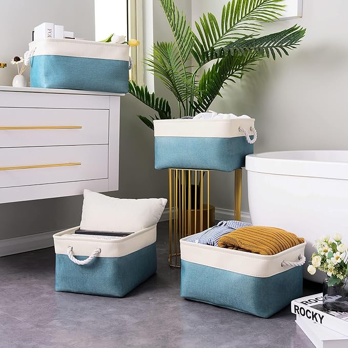 Storage Cubes - 4 Pack Large Fabric Baskets - Image 2