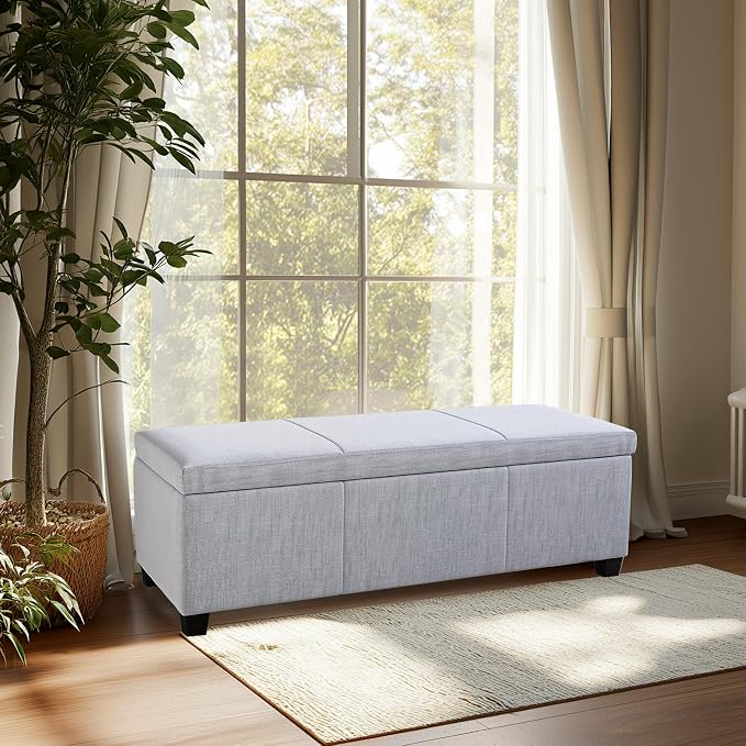 BELLEZE Storage Ottoman, 47 Inch Bench Bedroom Bench - Image 7