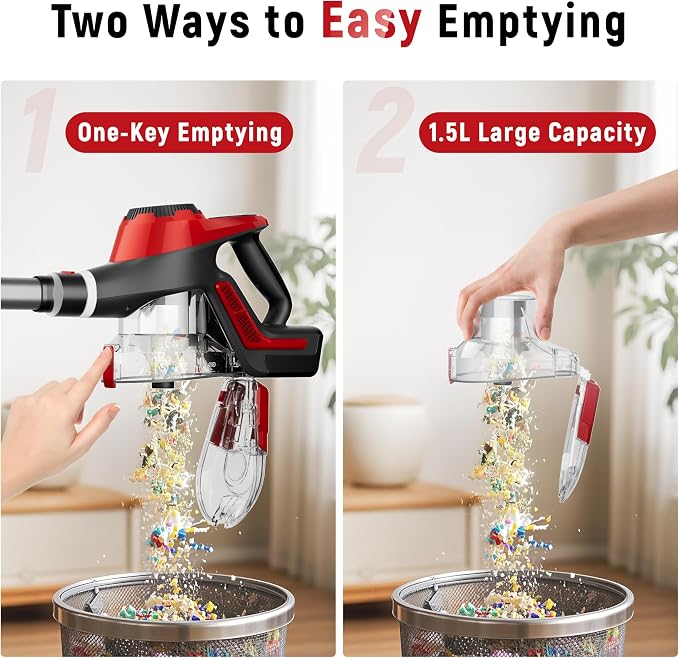 Cordless Vacuum Cleaner, 30Kpa Home Stick Vacuum, Smart Display & 1.5L Dust Cup - Image 6