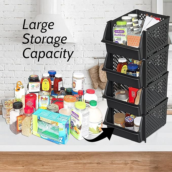 Skywin Plastic Stackable Storage Bins - Image 2