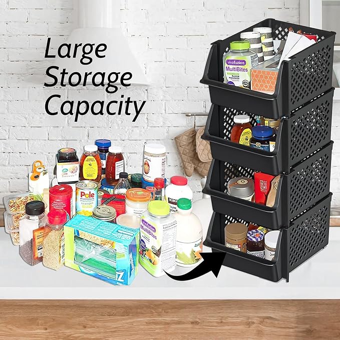 Skywin TidyFriend Plastic Stackable Storage Bins - Image 2