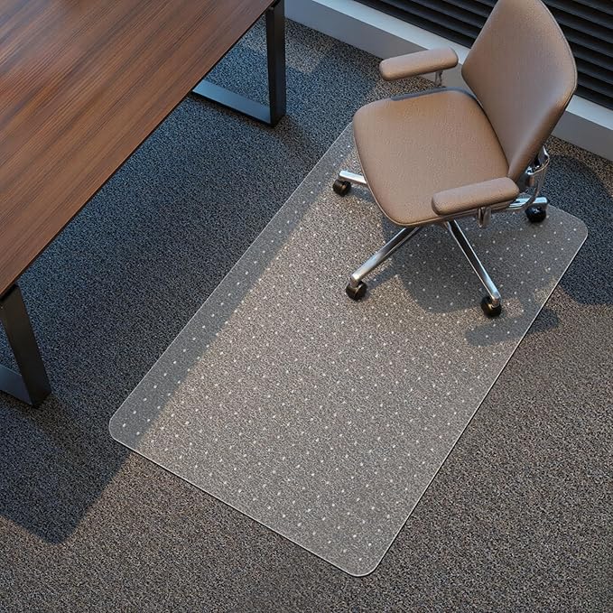Kuyal Office Chair Mat for Carpet, 32x49 Clear Heavy Duty Computer Chair Mat by Kuyal