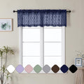 Aiyufeng Blue Valances for Windows, Chic Wavy Line Clip Jacquard Voile Sheer by Aiyufeng