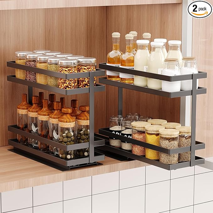 2 Pack Pull Out Spice Rack Organizer by MUSTORN