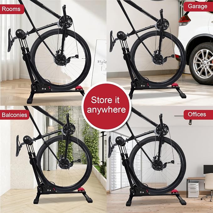 Heavy-Duty Floor Bike Stand, Freestanding Bicycle Storage Rack, Adjustable Dual - Image 4