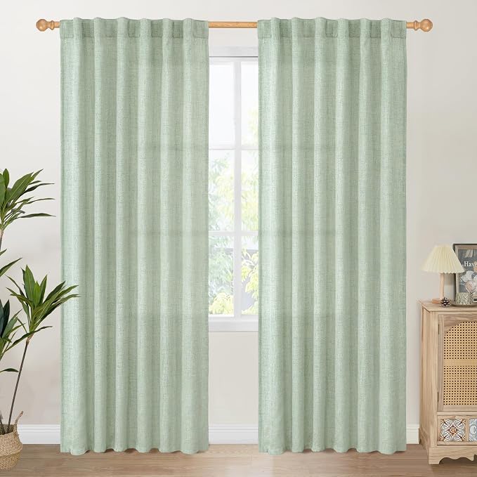 YoungsTex Sage Green Curtains 80 Inch Length by YoungsTex