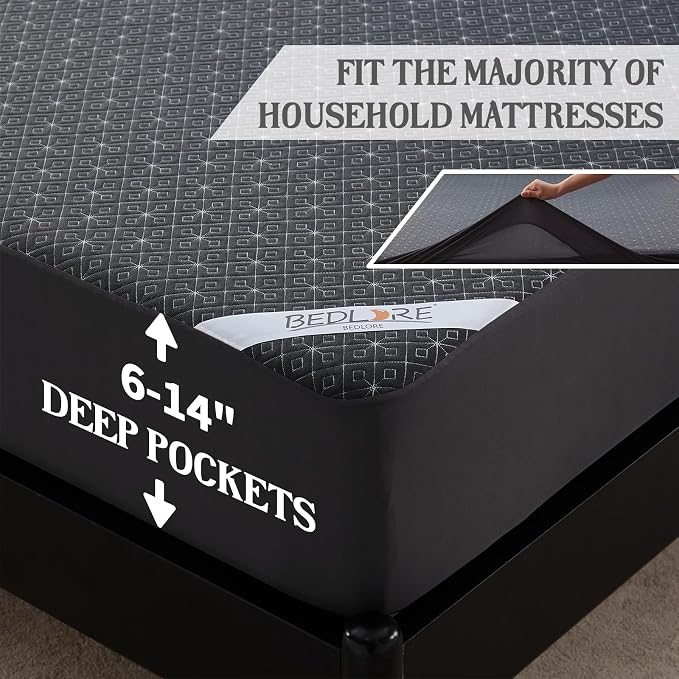 BEDLORE Full Size Mattress Protector, Waterproof Noiseless Mattress Cover - Image 5