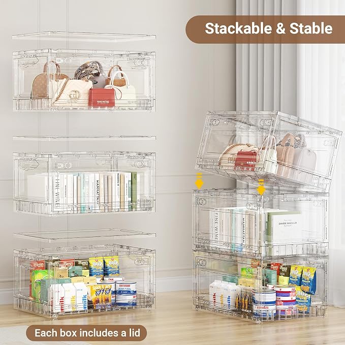 BROVIEW Clear Stackable Storage Bins Drawers, Open Front Large Plastic Storage - Image 6