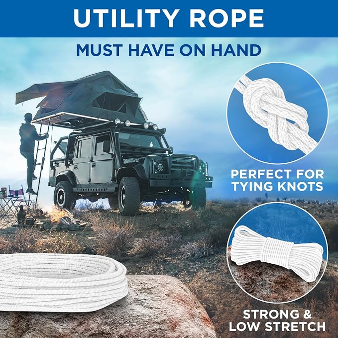 TECEUM Cotton Rope 3/16” – 200 FT – Strong All-Purpose Braided Rope – Natural - Image 6