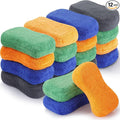 12 Pack Microfiber Car Wash Sponge 9" x 4.3" Large Sponges Two-Sided by Yiyiring