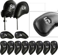 FINGER TEN Premium Synthetic Leather Stylish Iron & Wedge Golf Head Covers by FINGERTENSport