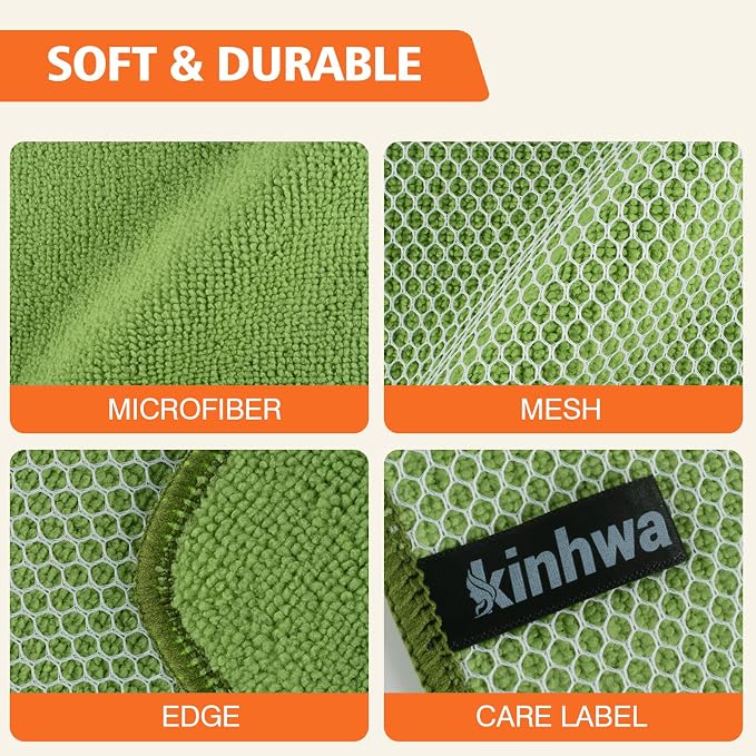 KinHwa Kitchen Washcloths for Dishes Absorbent Microfiber Dish Cloths Quick Dry - Image 7