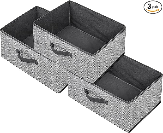 Storage Baskets, 15.7 Inch Woven Fabric Bins, Storage Cubes by EITMOW