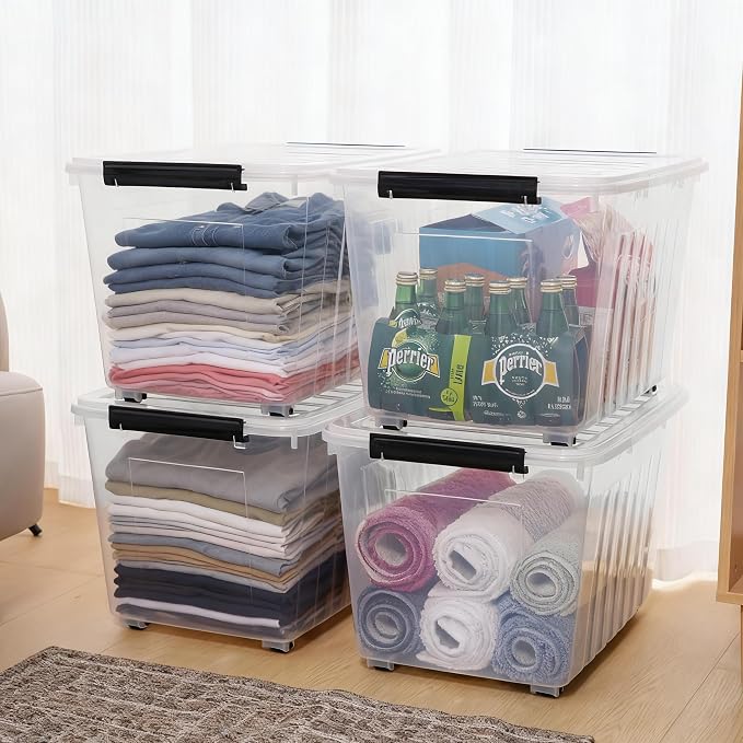 Citylife 82 QT Clear Plastic Storage Bins - Image 5