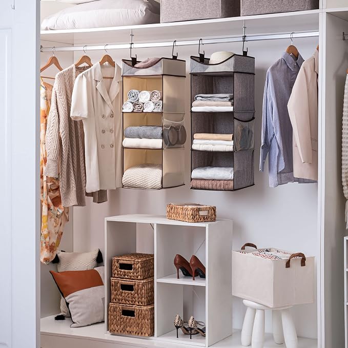 StorageWorks Hanging Closet Organizer, 3-Shelf Shelves - Image 7