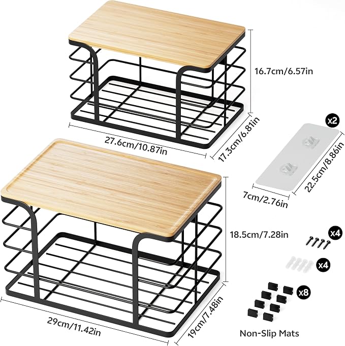 2 Pack Extra Large Stackable Pantry Organizers and Storage, Wall Mount Trash - Image 3