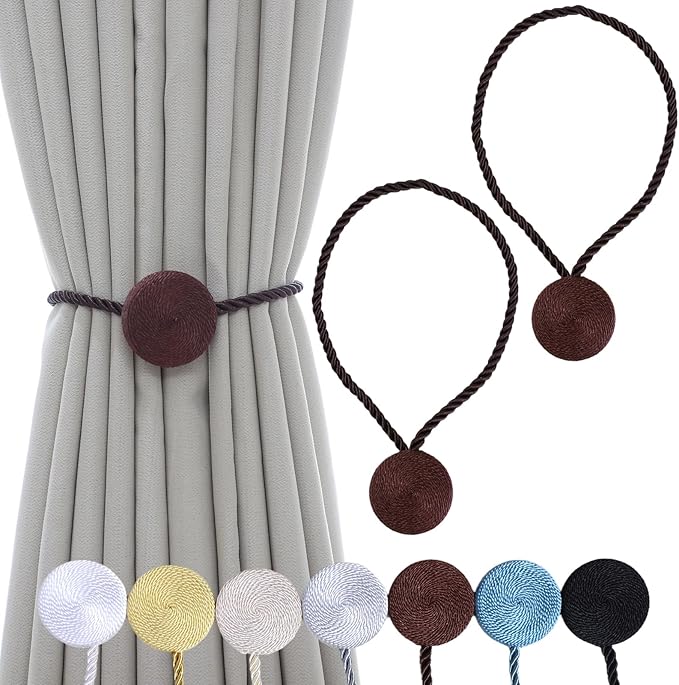 Magnetic Curtain Tiebacks - 12mm Magnetic Tie Backs by SLIFEOW