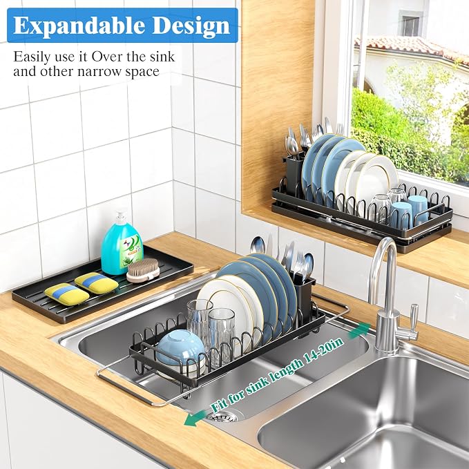 Small Dish Drying Rack Over The Sink, Compact Dish Rack - Image 3