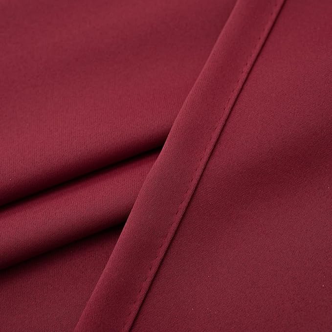 Pickluc Burgundy Cafe Curtain 36 Inches Length, Rod Pocket Small Kitchen Curtain - Image 4