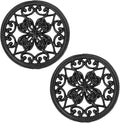 JUXYES 2 PCS Decorative Cast Iron Metal Trivet by JUXYES
