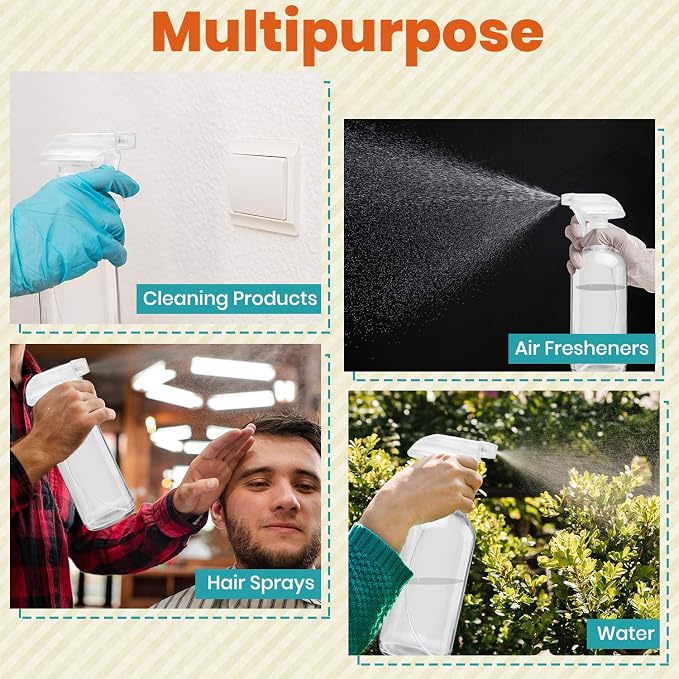 Clear Glass Spray Bottles For Cleaning Solutions - Image 3