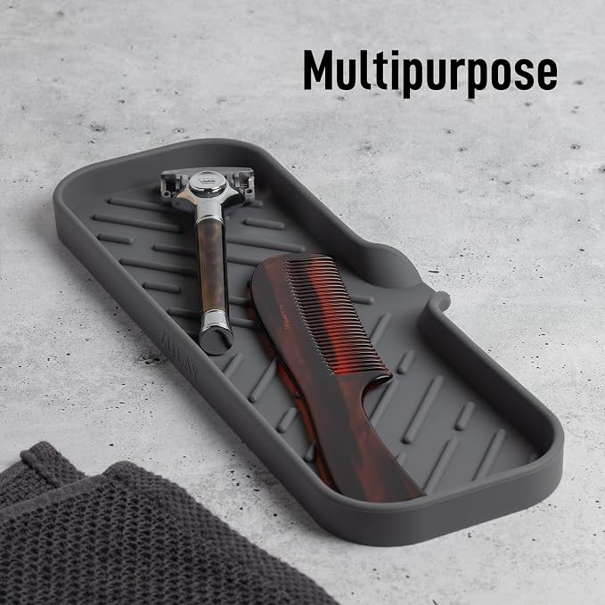 Zulay Kitchen Large Silicone Sponge Holder – Flexible Sink Organizer Tray - Image 5