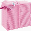 HOMEXCEL Pink Microfiber Cleaning Cloth, 50 Pack Cleaning Towels by HOMEXCEL