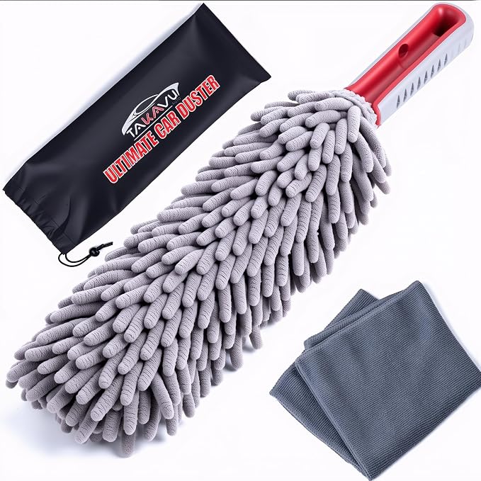 Car Duster Interior by TAKAVU, 360° Microfiber Fingers, Unbreakable Comfort by TAKAVU