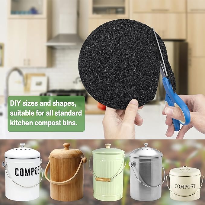 MyLifeUNIT 16 Pack Compost Bin Filter, Kitchen Compost Pail Charcoal Filter - Image 4