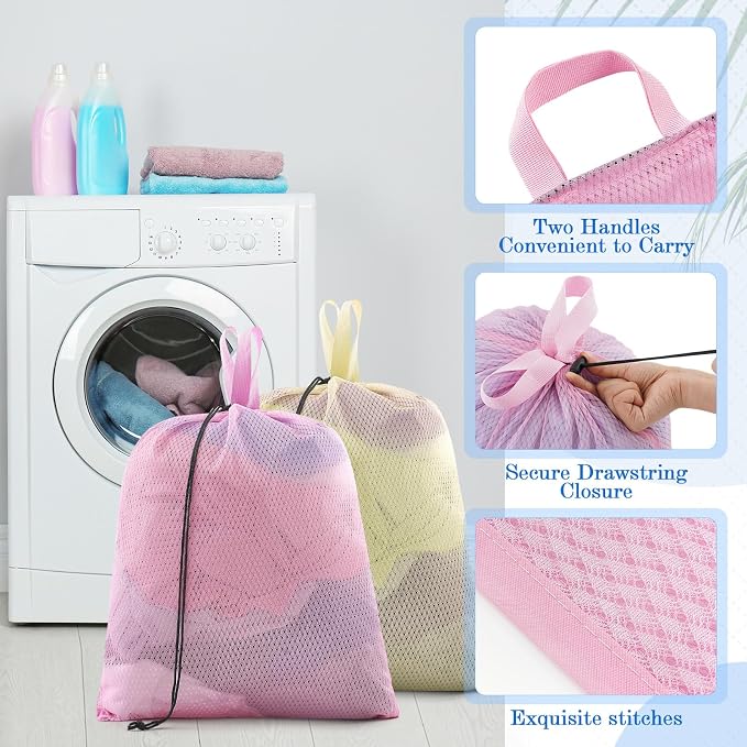 6 Pack 20 x 17 Inches Colorful Mesh Laundry Bag - Image 4
