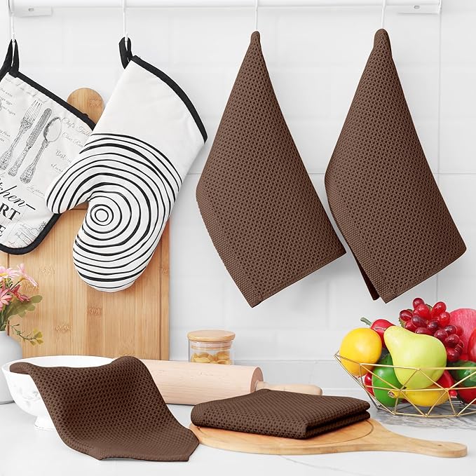 Homaxy 100% Cotton Waffle Weave Kitchen Dish Cloths, Ultra Soft Absorbent Quick - Image 6