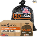 Contractor Garbage Bags 55 Gallon Heavy Duty | 50 Count | 3 Mil Construction by Mini+n+Mod