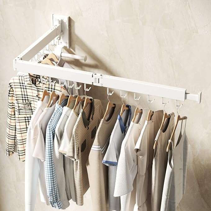 Wall Mounted Clothes Hanger Rack, Clothes Drying Rack, Laundry Drying Rack - Image 8