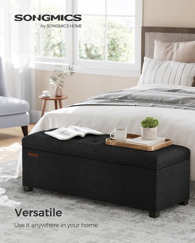 SONGMICS Storage Ottoman Bench, Foot Rest - Image 3