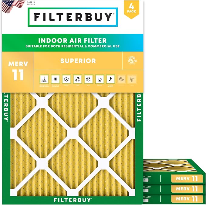 Filterbuy 16x21x1 Air Filter MERV 11 Allergen Defense Replacement, by Filterbuy
