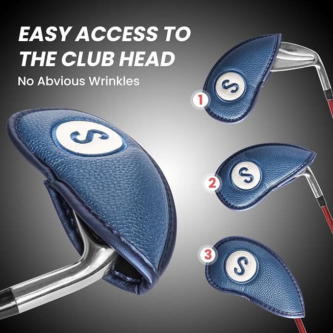 FINGER TEN Golf Club Covers for Irons Magnetic Value 11 Pack, Synthetic Leather - Image 5