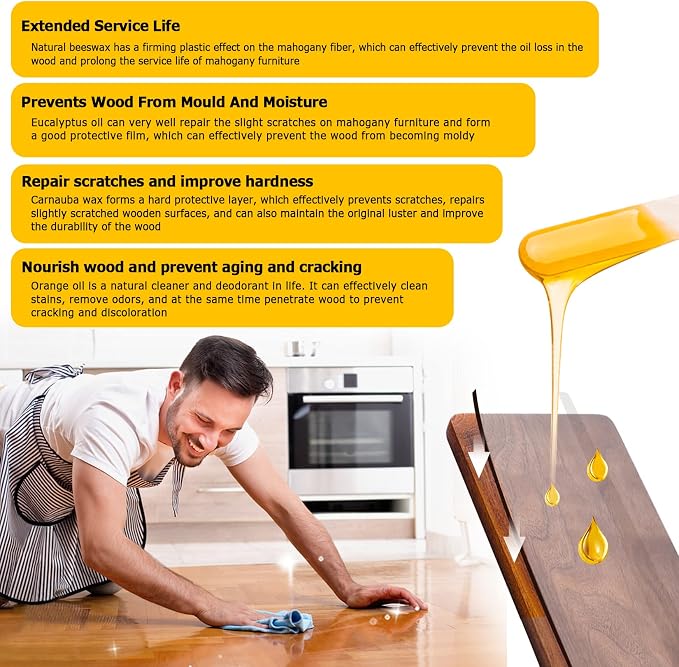 CARGEN Beeswax Furniture Polish, Wood Seasoning Beeswax - Image 5