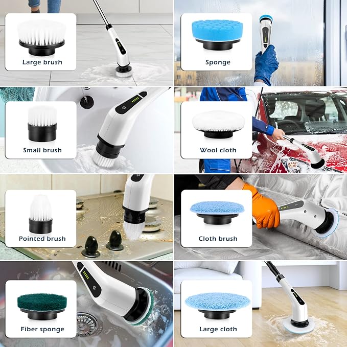 Electric Spin Scrubber, Cordless Cleaning Brush Scrubber - Image 6