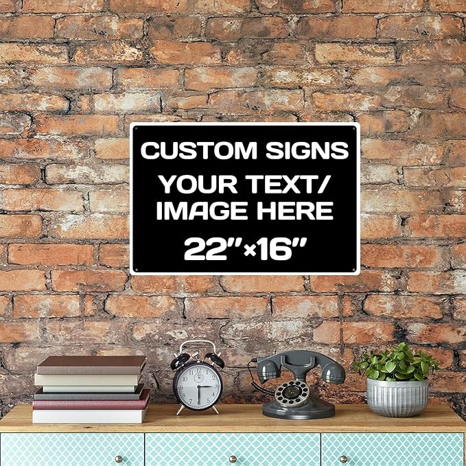 custom signs, Aluminum Weatherproof Metal Sign, Custom Personalized Text And - Image 7