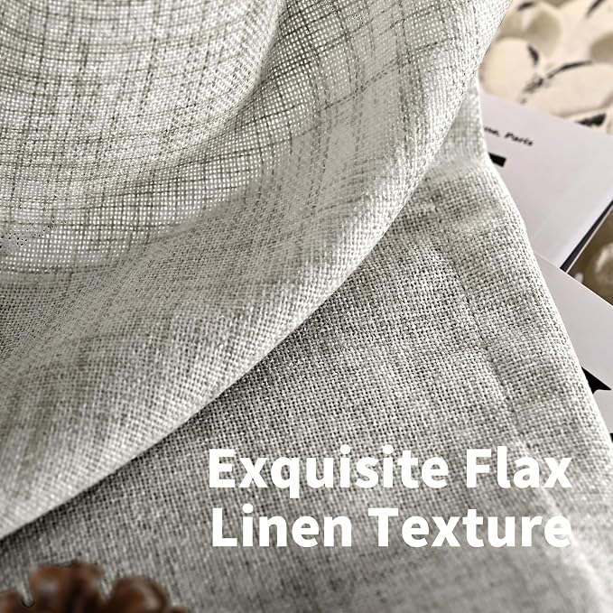 YoungsTex Dark Grey Linen Curtains 72 Inch Long 2 Panels - Image 8
