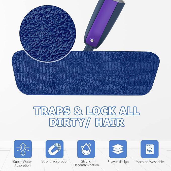 Spray Mops for Hardwood Floor Cleaning- MEXERRIS Microfiber Wet Jet Mops - Image 2