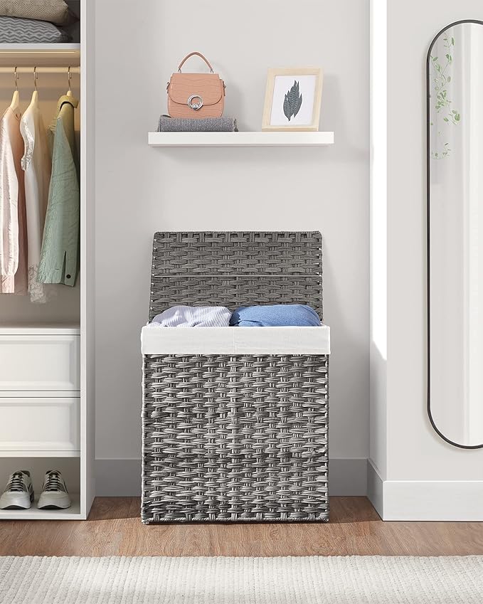 SONGMICS Laundry Hamper with Lid, 110L Clothes Hamper with 2 Removable Liner - Image 9