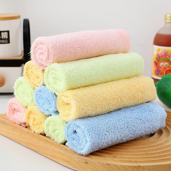 Bamboo Microfiber Cleaning Cloth-8Pcs Kitchen Wash Cloths, Wood Fiber Window - Image 5