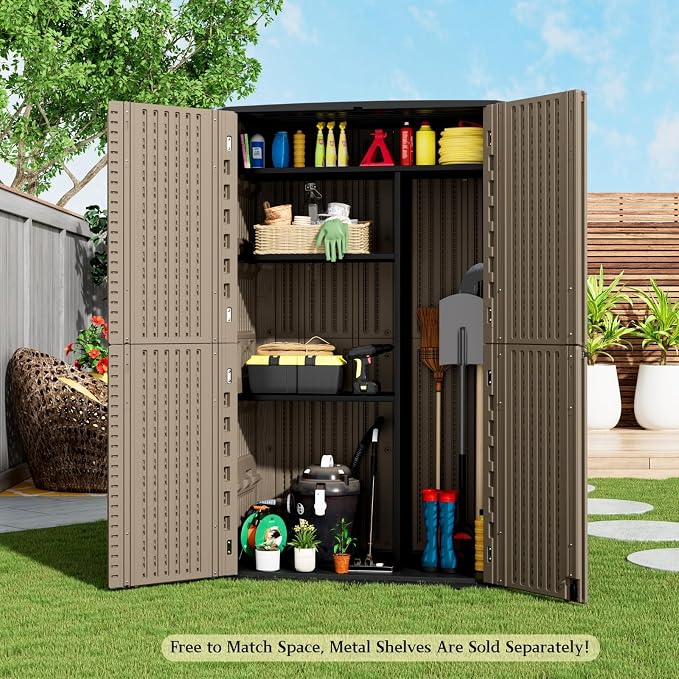 ZZM Large 67 Cu.ft Waterproof Storage Shed, Outdoor Storage Cabinet，Durable - Image 2