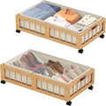 efluky 2-Pack Bamboo Under Bed Storage Containers by efluky
